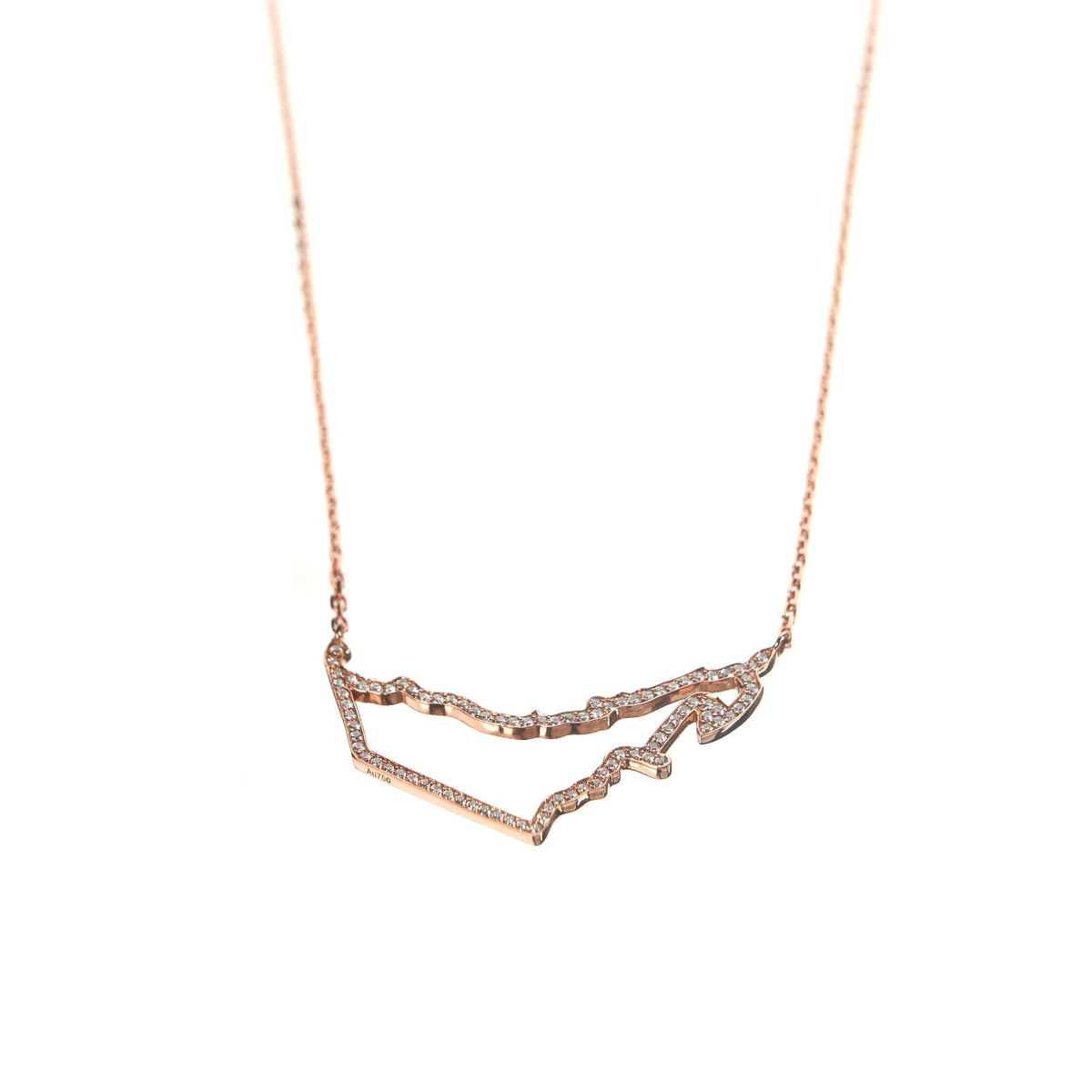Natural diamond uae map necklace large