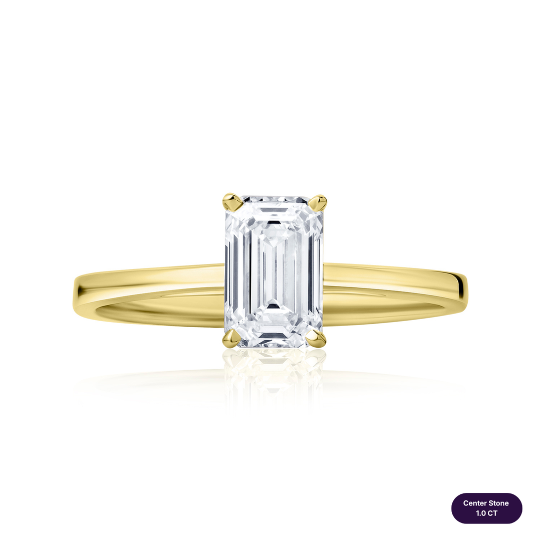 Solitaire Lab Diamond Ring Emerald
