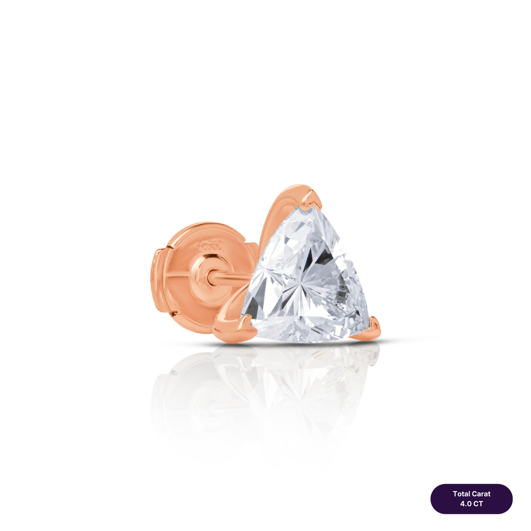 Solitaire Stud Lab Diamond Earrings Trilliant