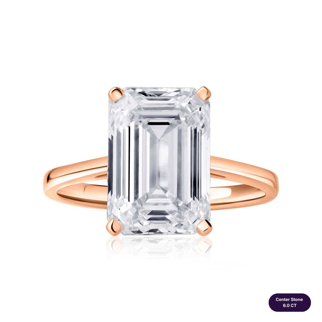 Solitaire Lab Diamond Ring Emerald