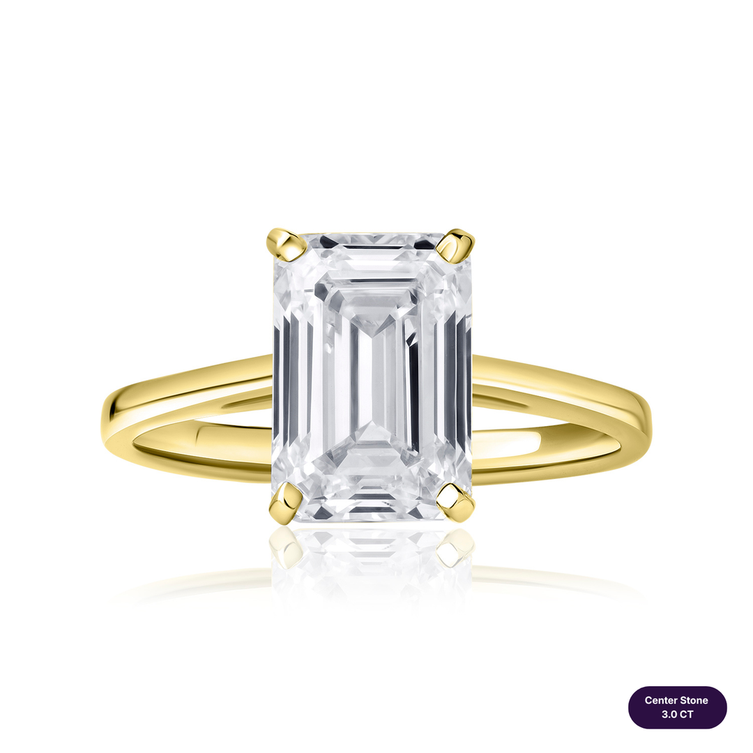 Solitaire Lab Diamond Ring Emerald