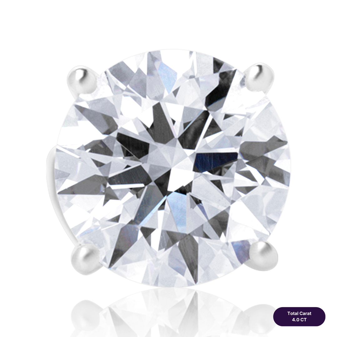 Solitaire Stud Lab Diamond Earrings Round