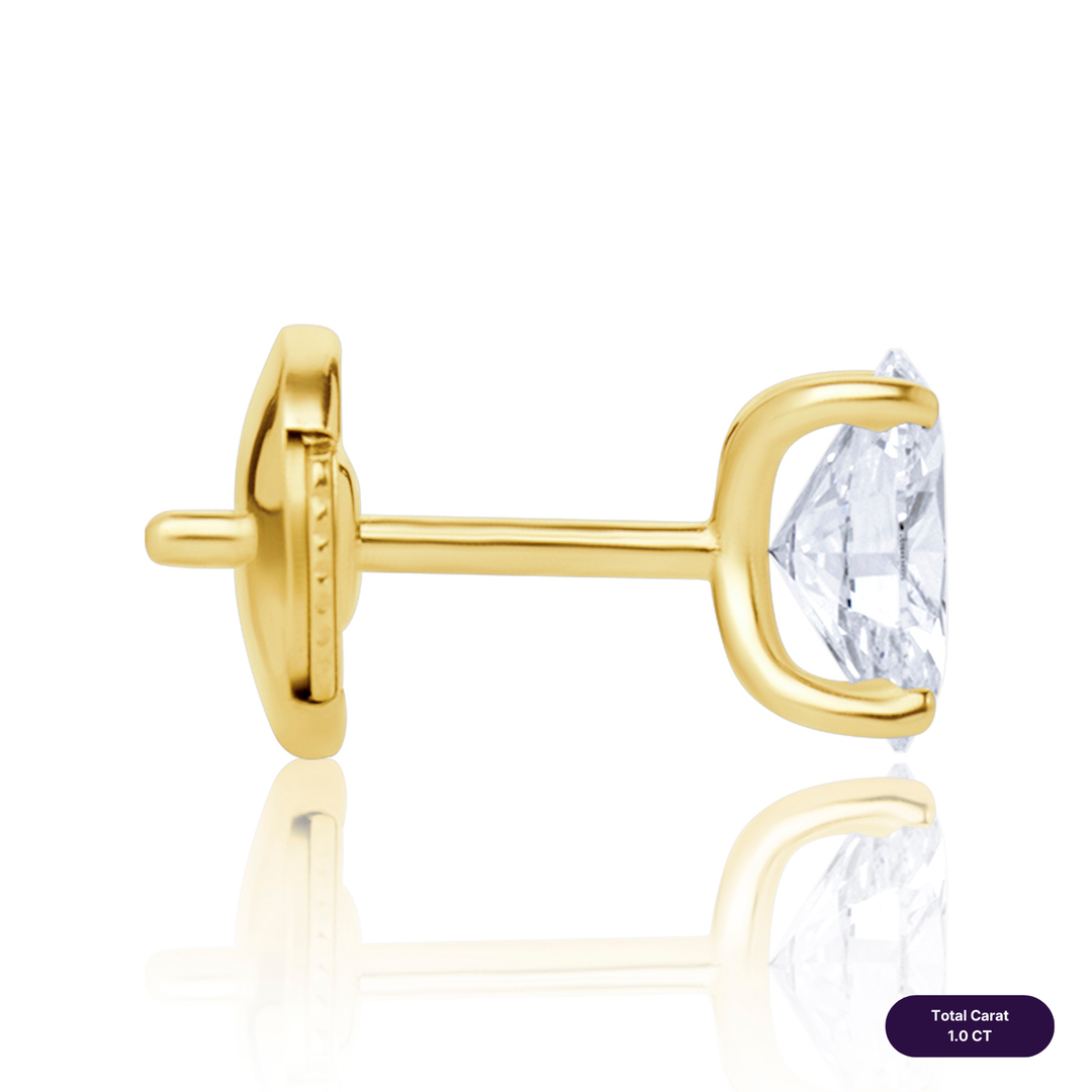 Solitaire Stud Lab Diamond Earrings Oval