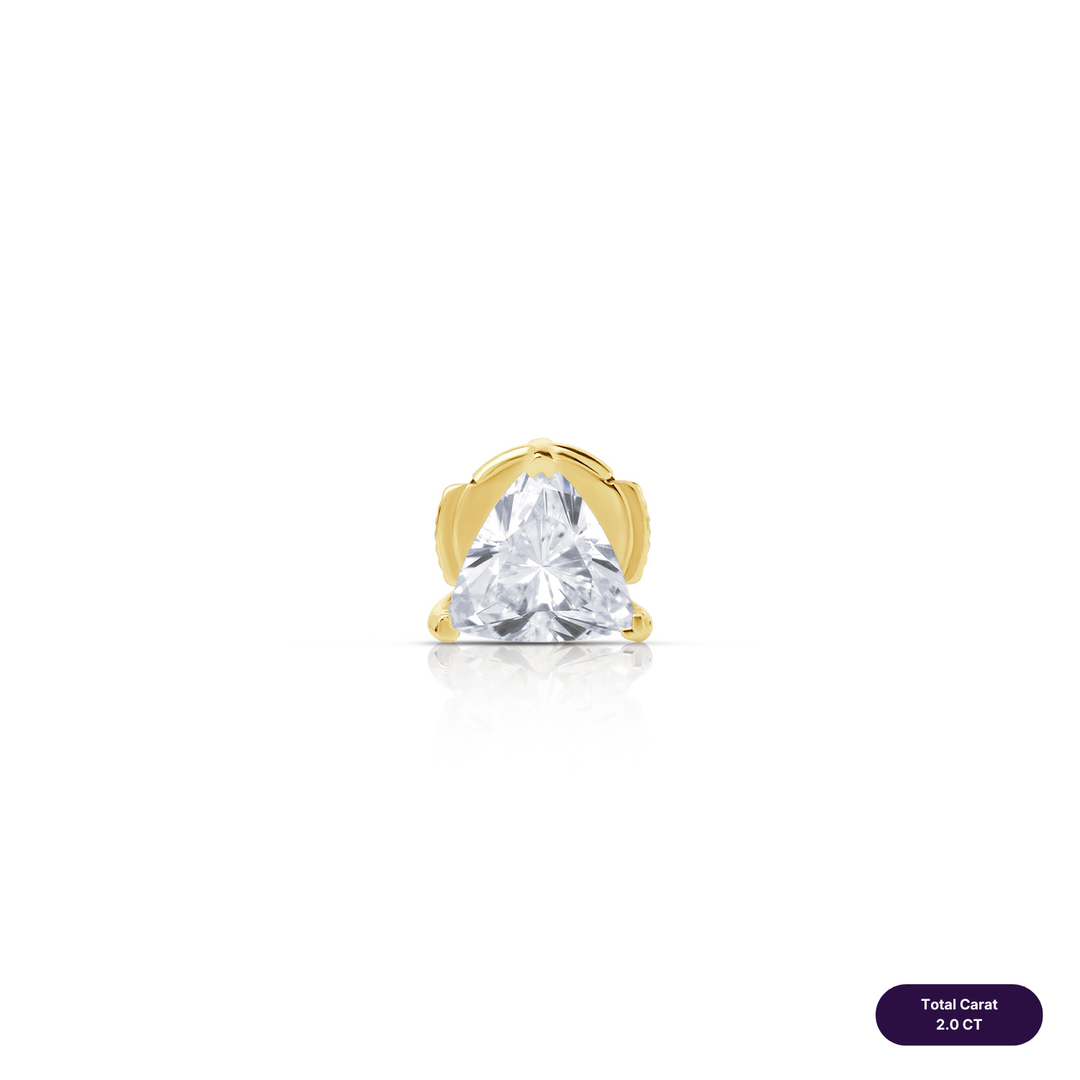 Solitaire Stud Lab Diamond Earrings Trilliant