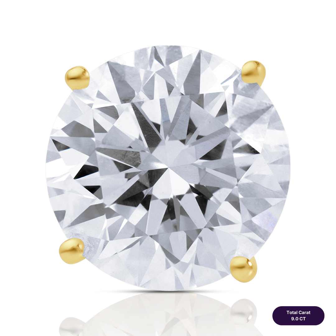 Solitaire Stud Lab Diamond Earrings Round