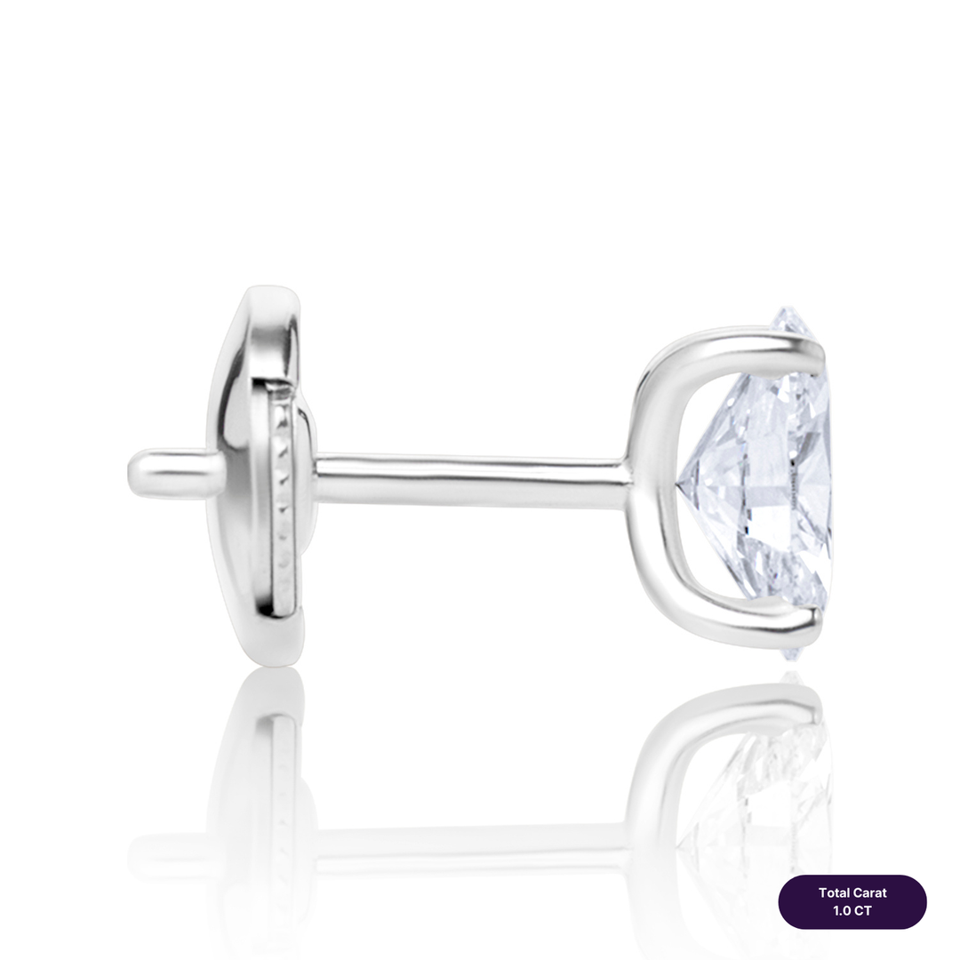 Solitaire Stud Lab Diamond Earrings Oval