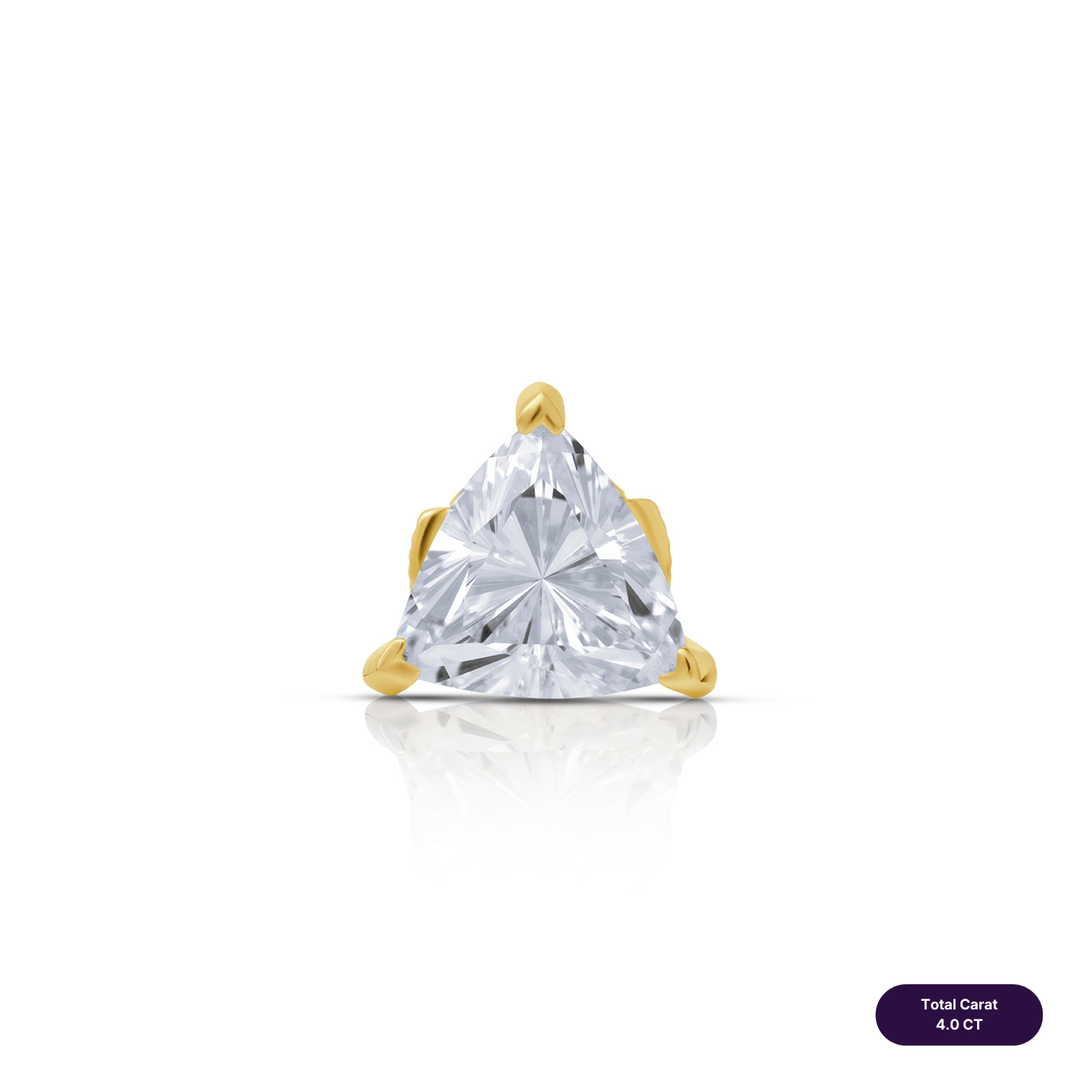 Solitaire Stud Lab Diamond Earrings Trilliant