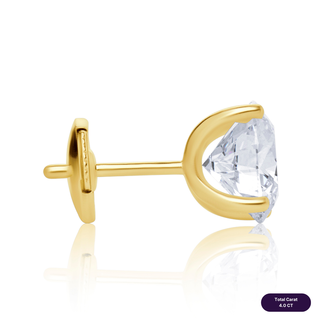 Solitaire Stud Lab Diamond Earrings Round