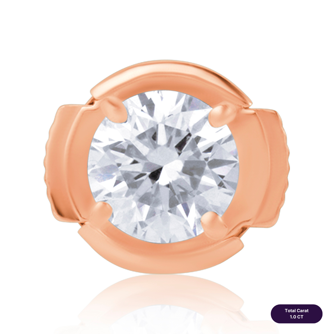 Solitaire Stud Lab Diamond Earrings Round