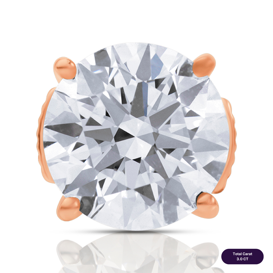 Solitaire Stud Lab Diamond Earrings Round