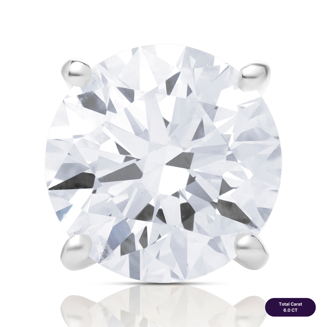 Solitaire Stud Lab Diamond Earrings Round