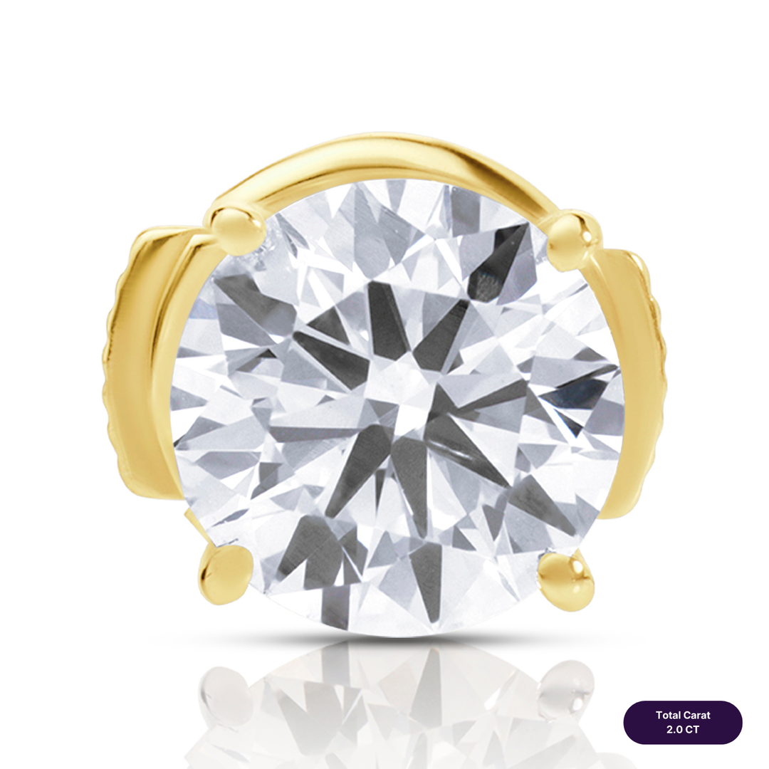 Solitaire Stud Lab Diamond Earrings Round