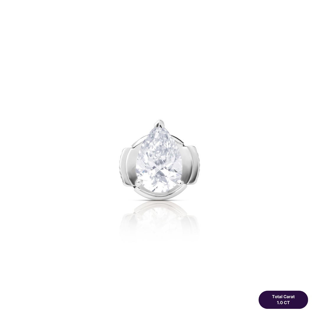 Solitaire Stud Lab Diamond Earrings Pear