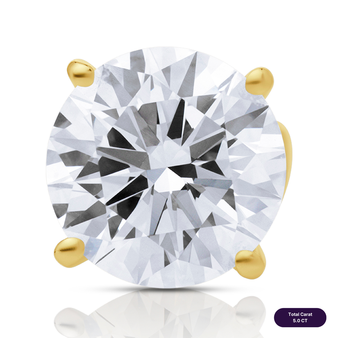 Solitaire Stud Lab Diamond Earrings Round