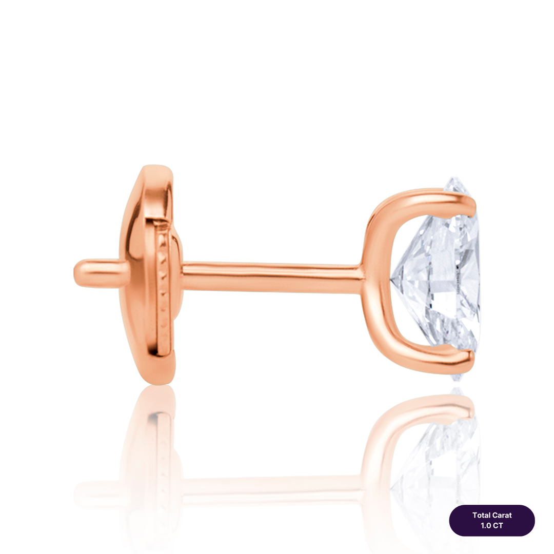Solitaire Stud Lab Diamond Earrings Oval