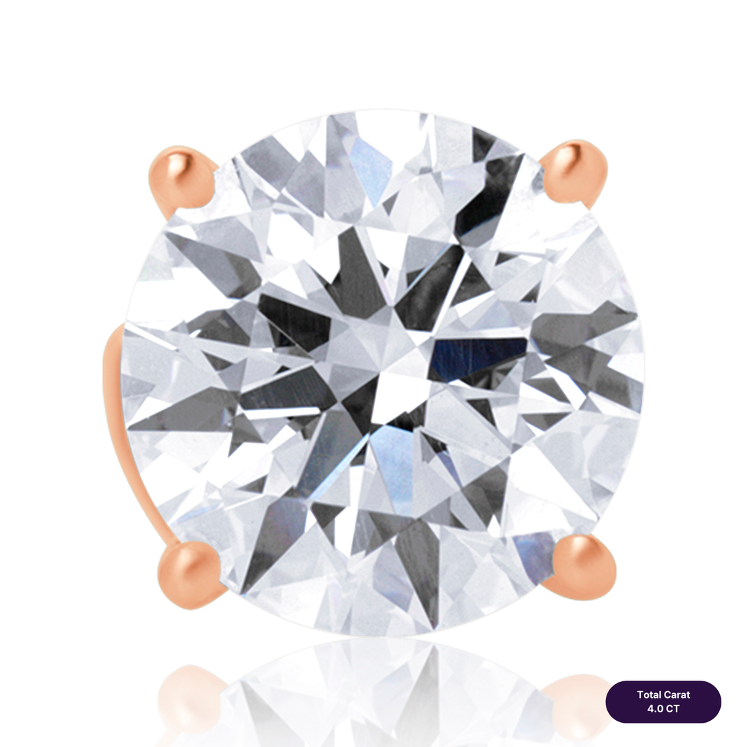 Solitaire Stud Lab Diamond Earrings Round
