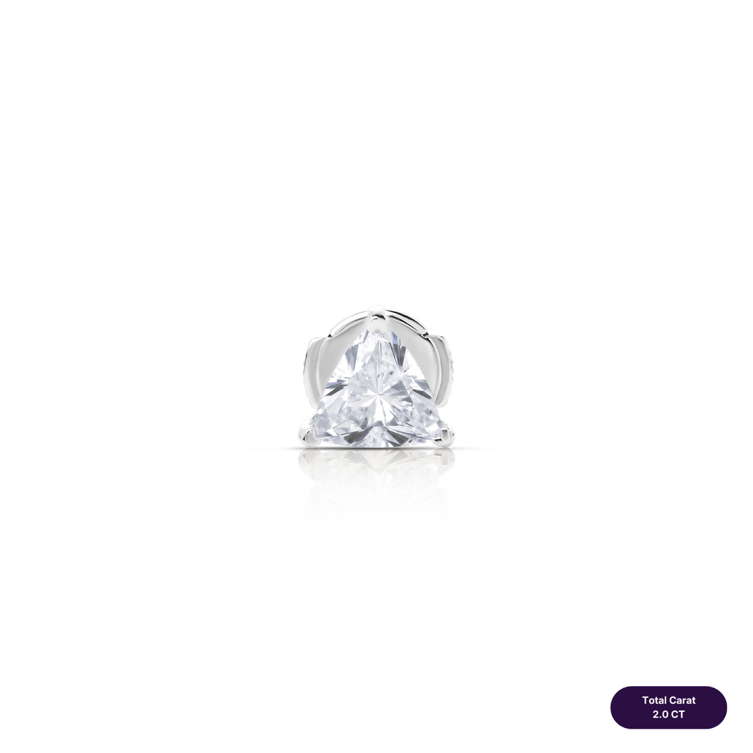 Solitaire Stud Lab Diamond Earrings Trilliant
