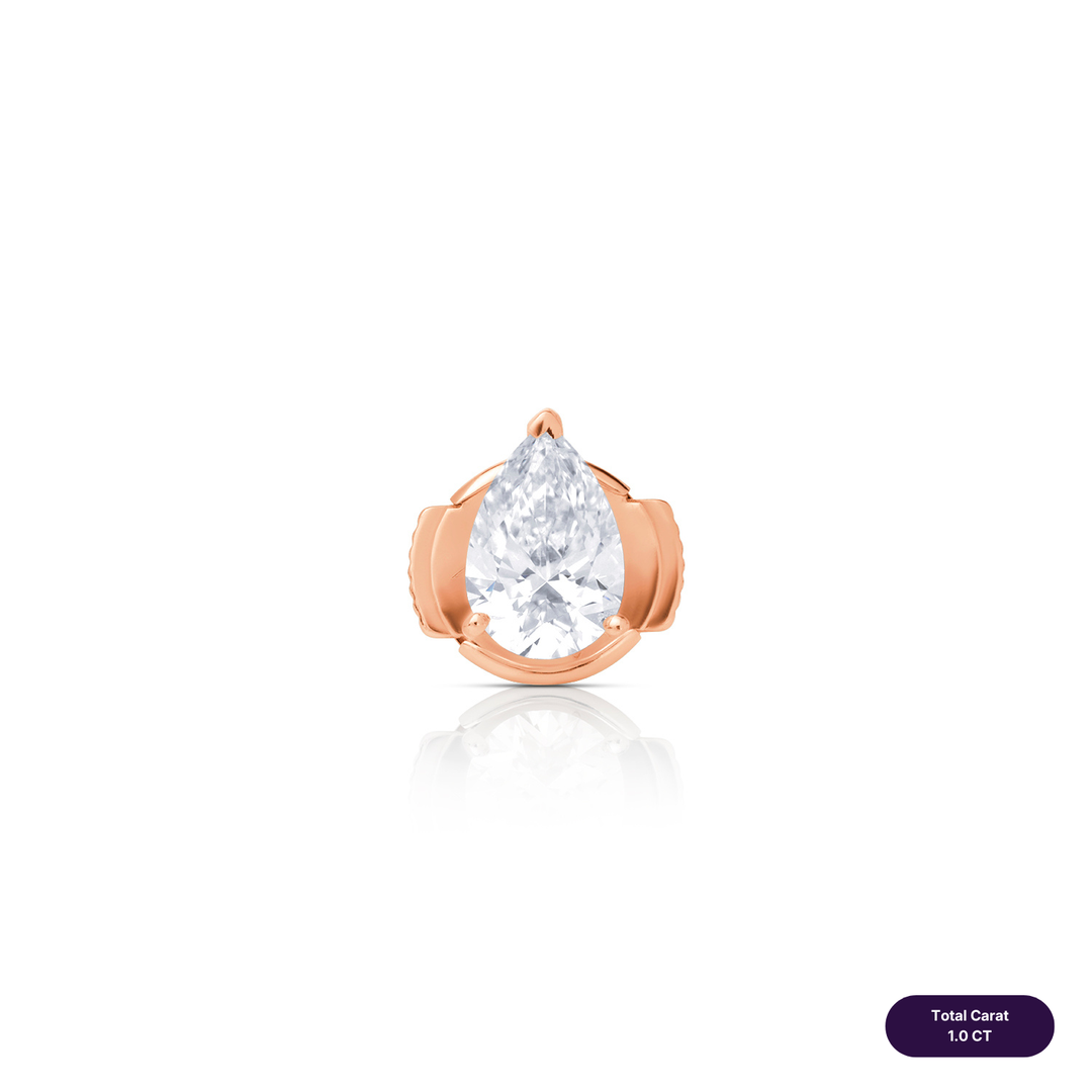 Solitaire Stud Lab Diamond Earrings Pear