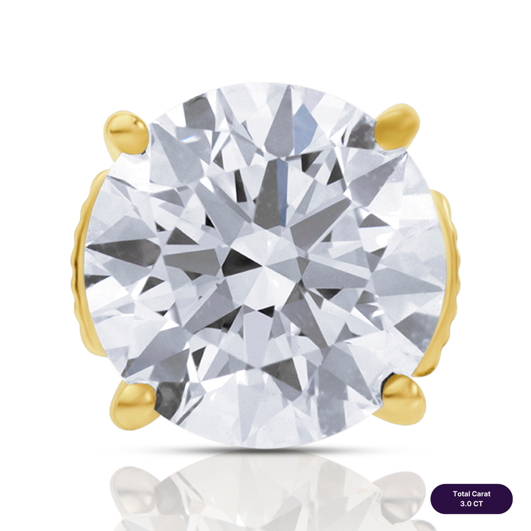 Solitaire Stud Lab Diamond Earrings Round
