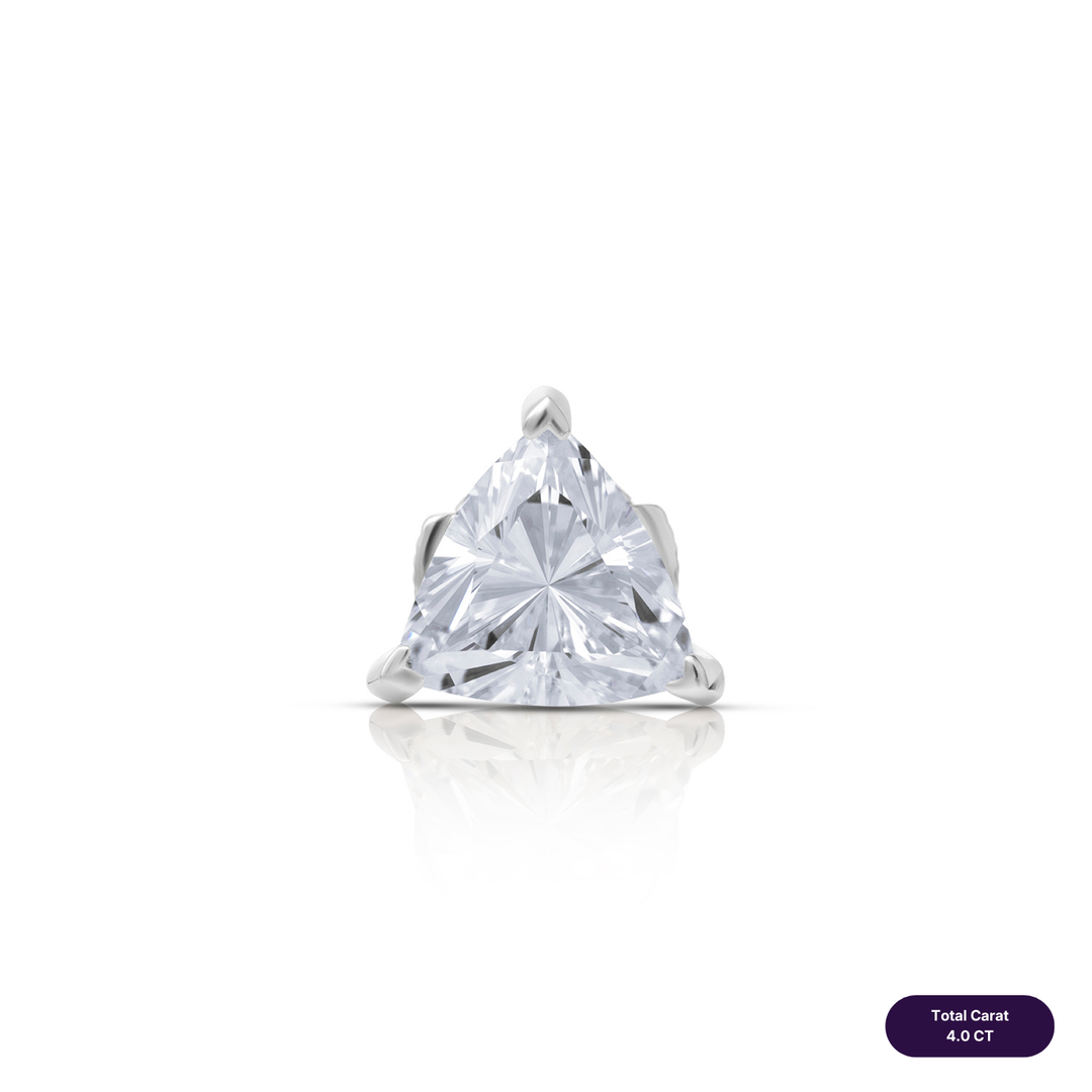 Solitaire Stud Lab Diamond Earrings Trilliant