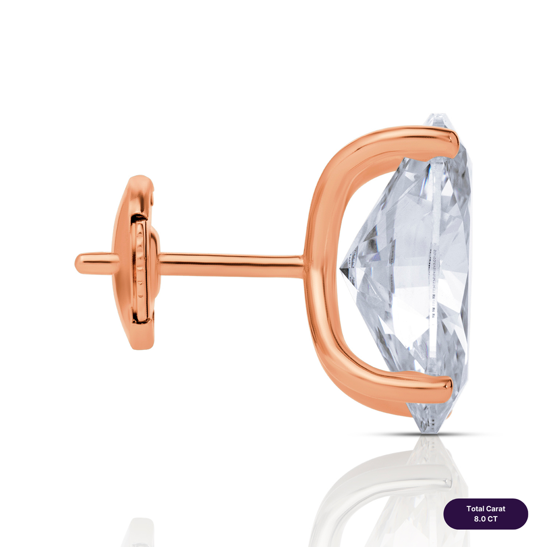 Solitaire Stud Lab Diamond Earrings Oval