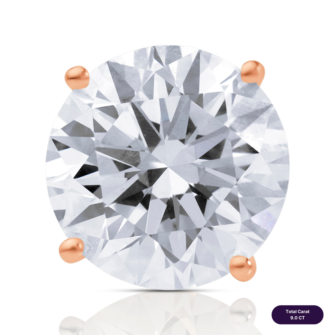 Solitaire Stud Lab Diamond Earrings Round