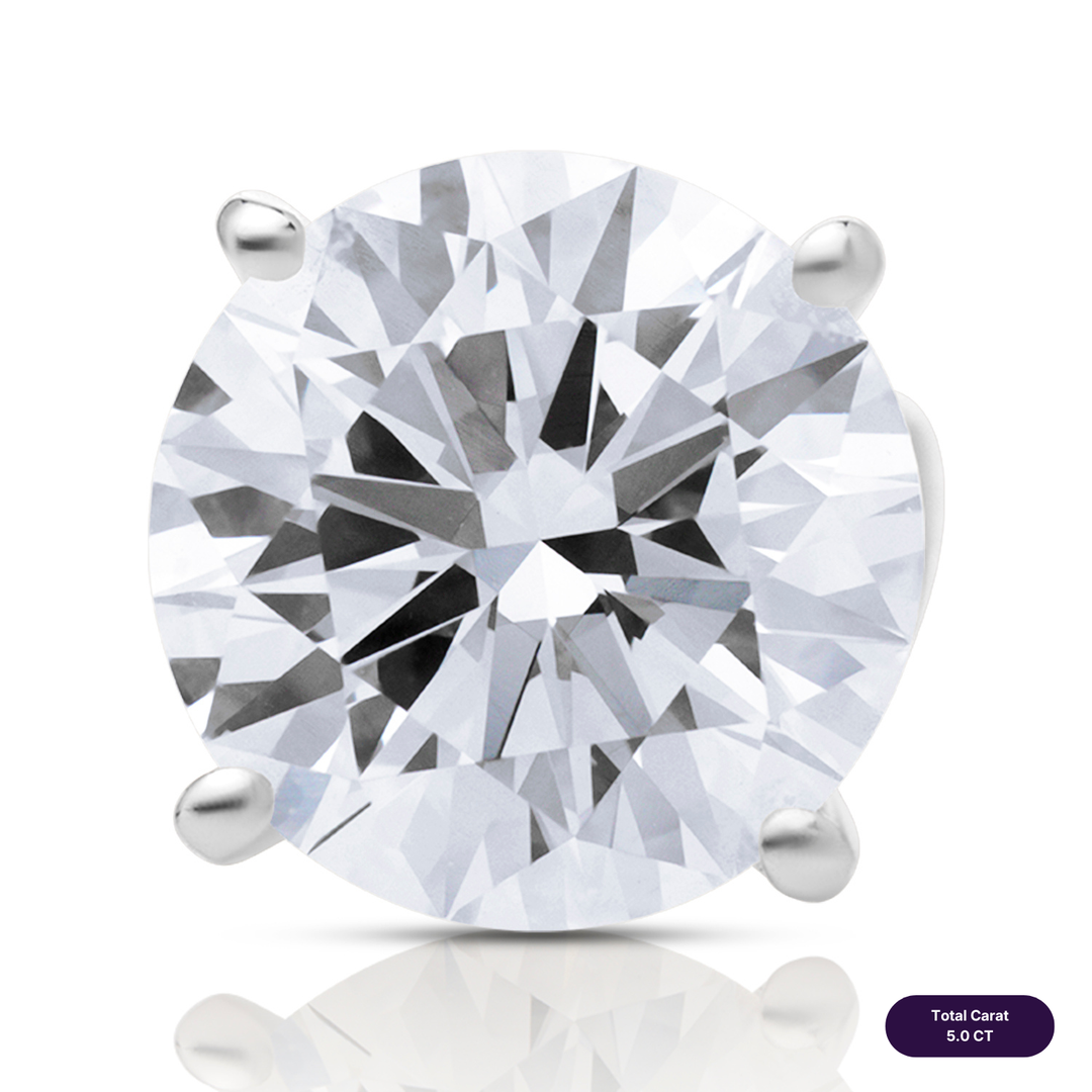 Solitaire Stud Lab Diamond Earrings Round