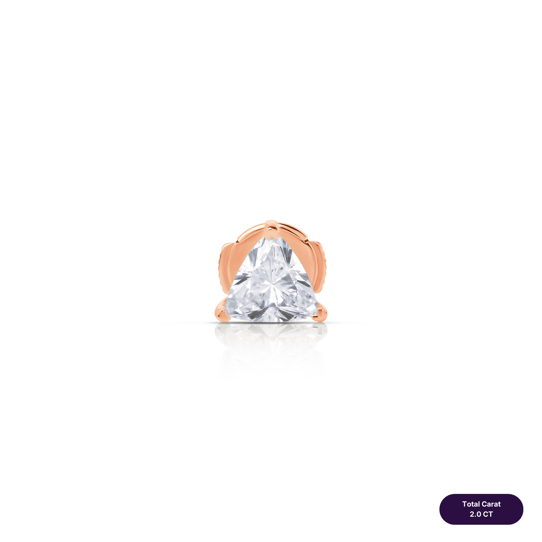 Solitaire Stud Lab Diamond Earrings Trilliant