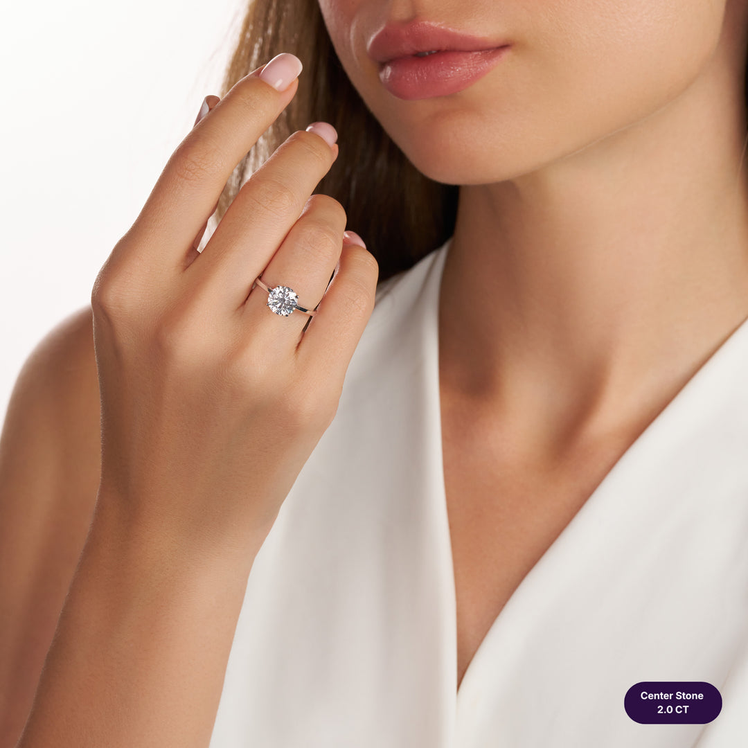 Solitaire Lab Diamond Ring Round