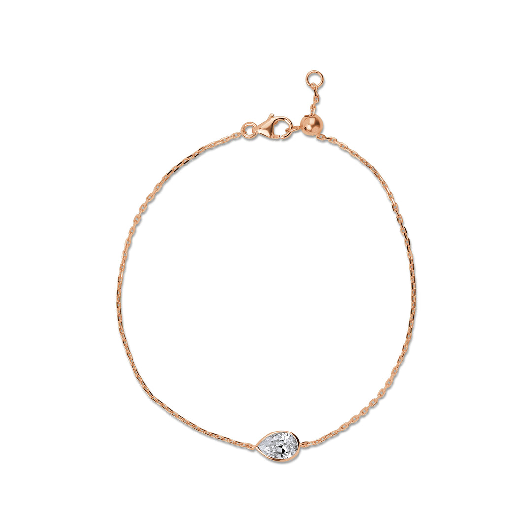 Solitaire Lab Diamond Bracelet Bezel Setting Pear
