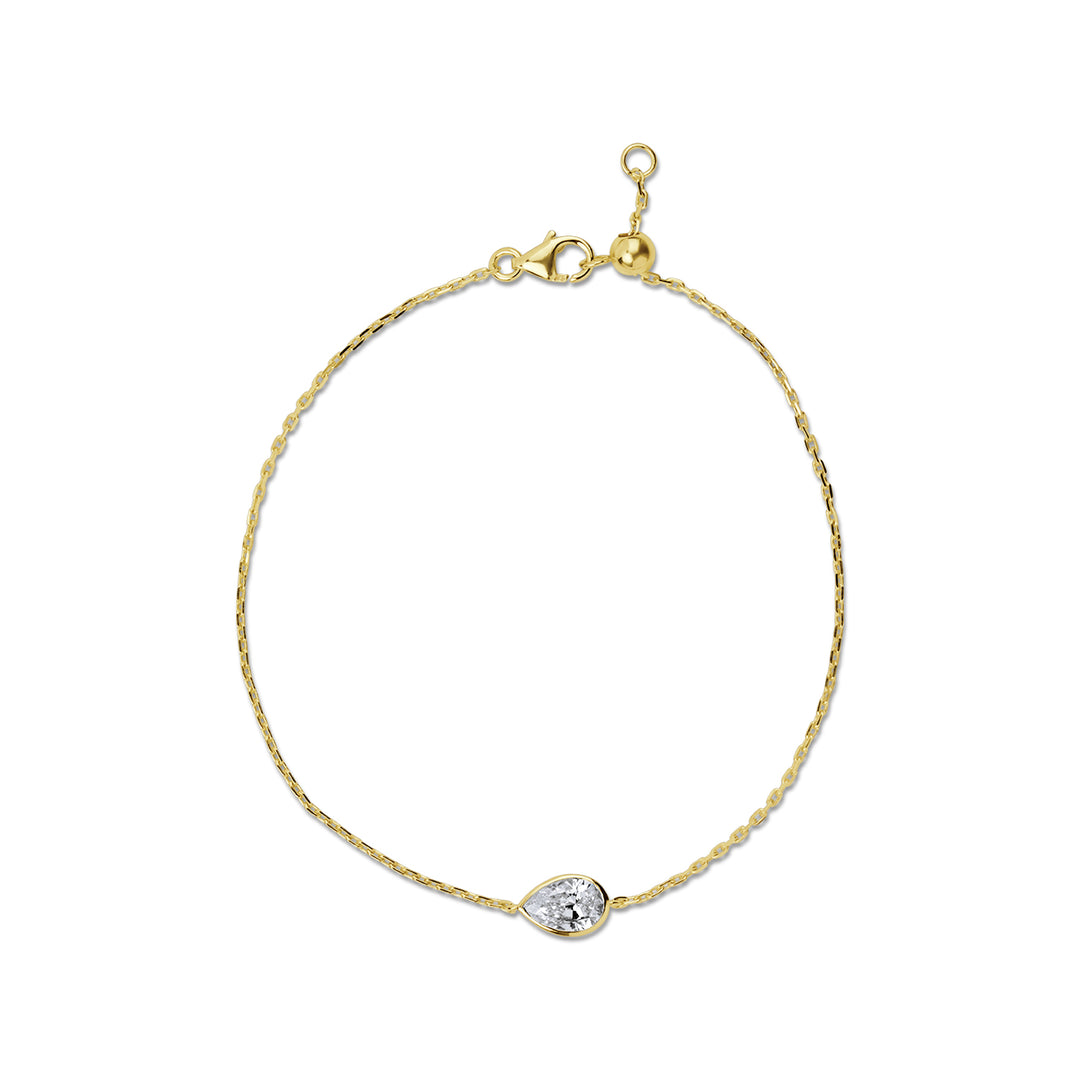 Solitaire Lab Diamond Bracelet Bezel Setting Pear