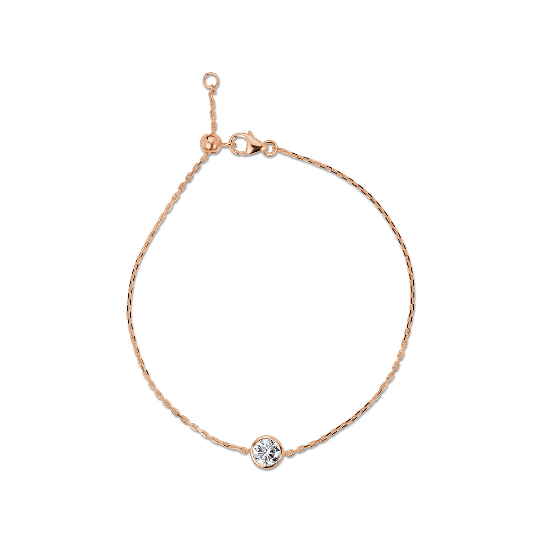 Solitaire Lab Diamond Bracelet Bezel Setting Round