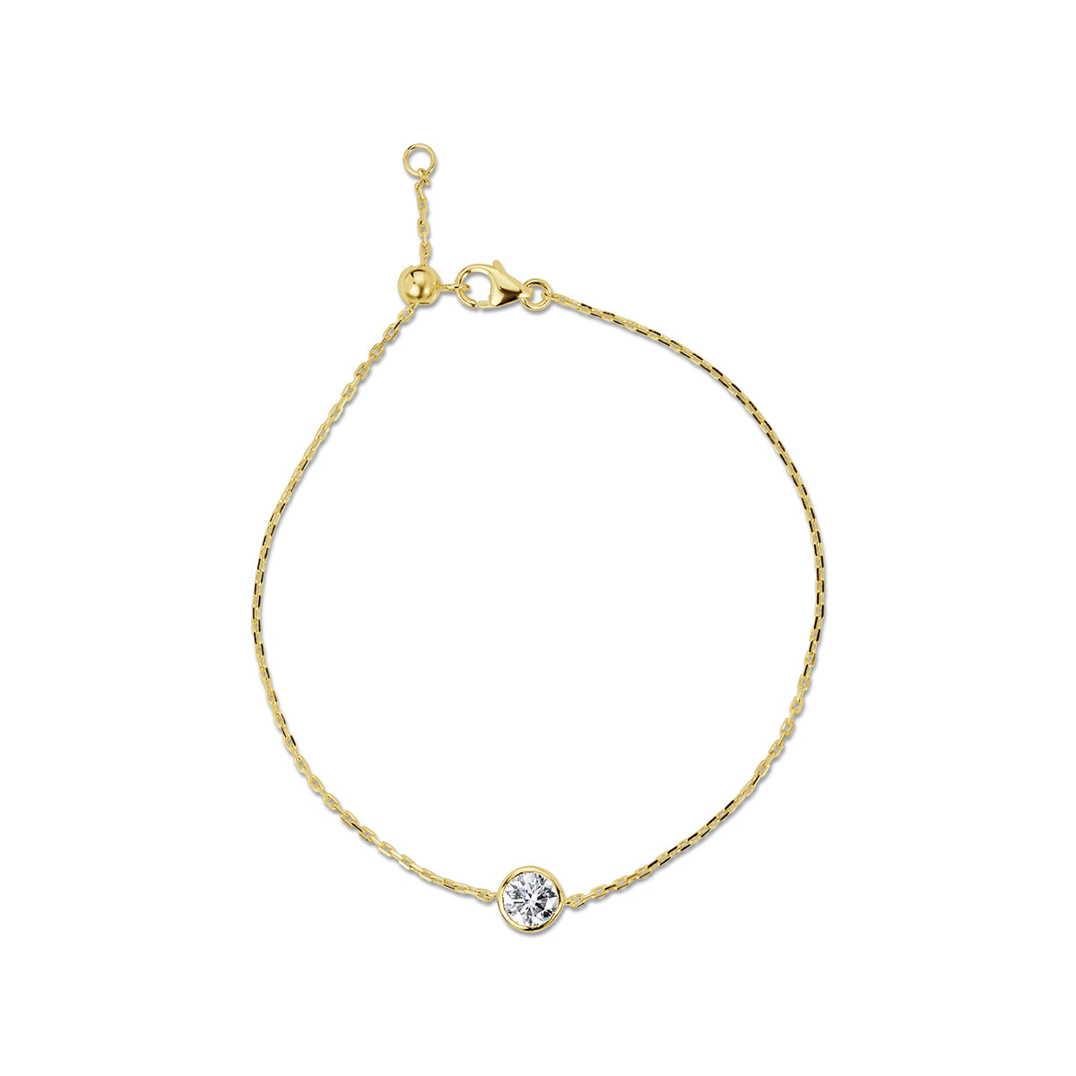 Solitaire lab diamond bracelet bezel setting round