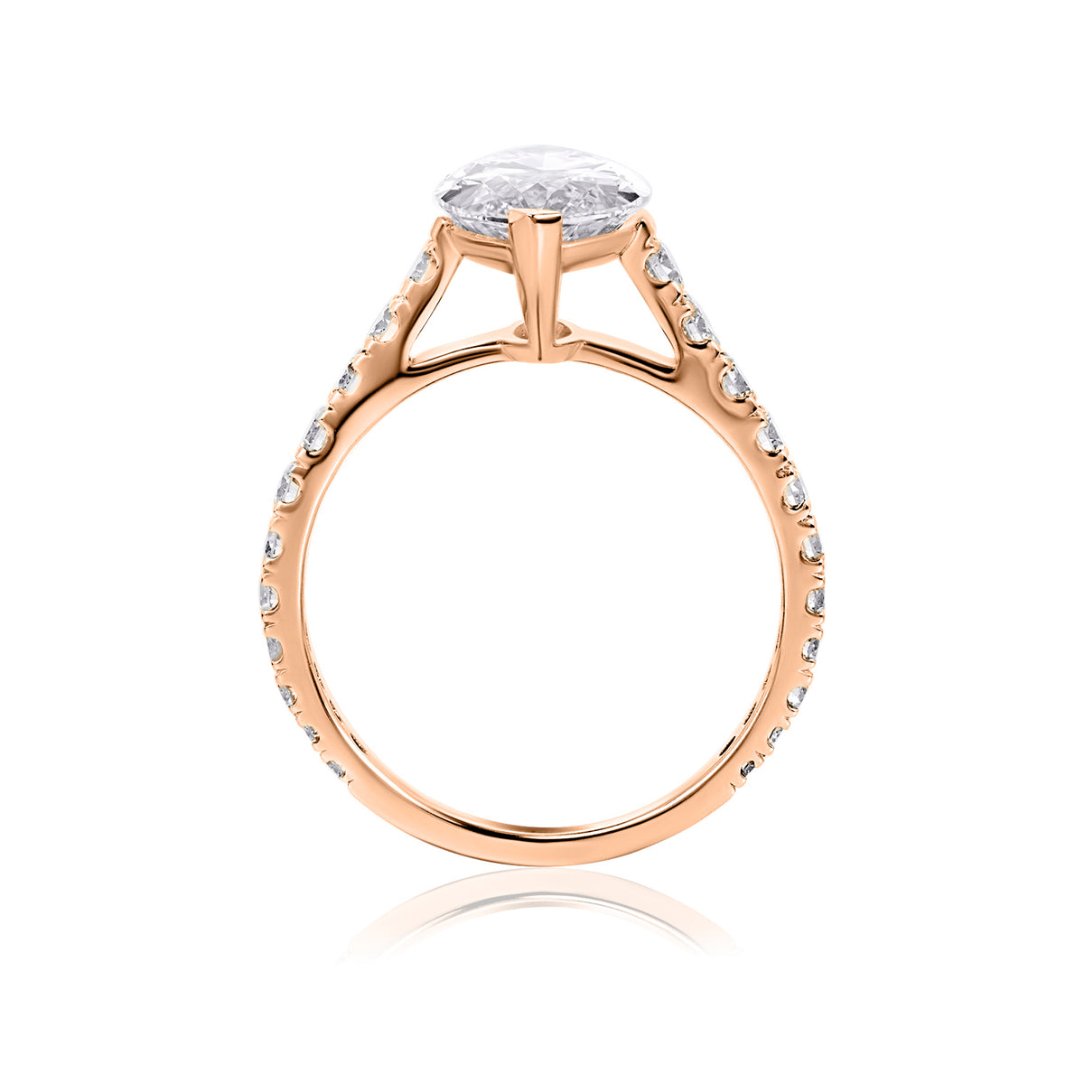 Solitaire pave lab diamond ring marquise 3