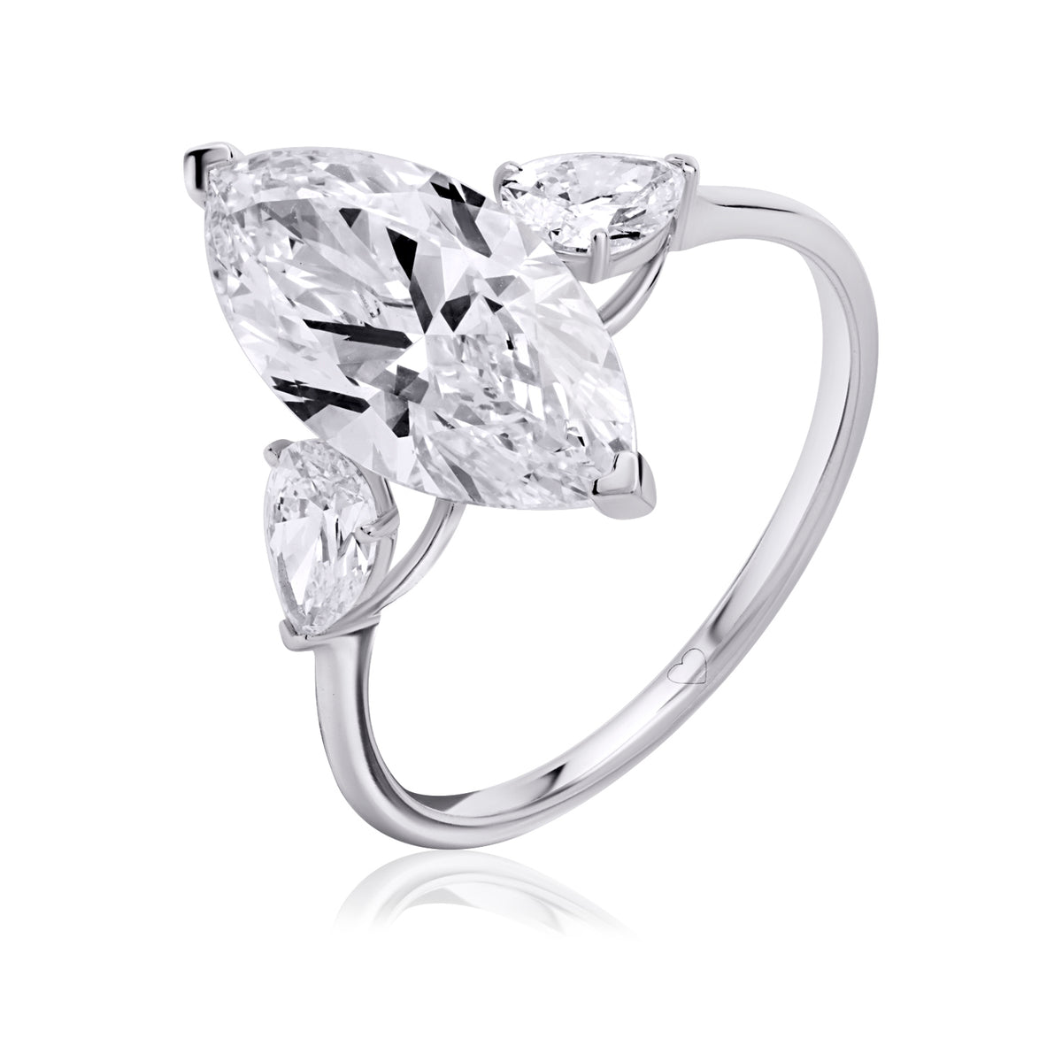 Three stones lab diamond ring marquise 3