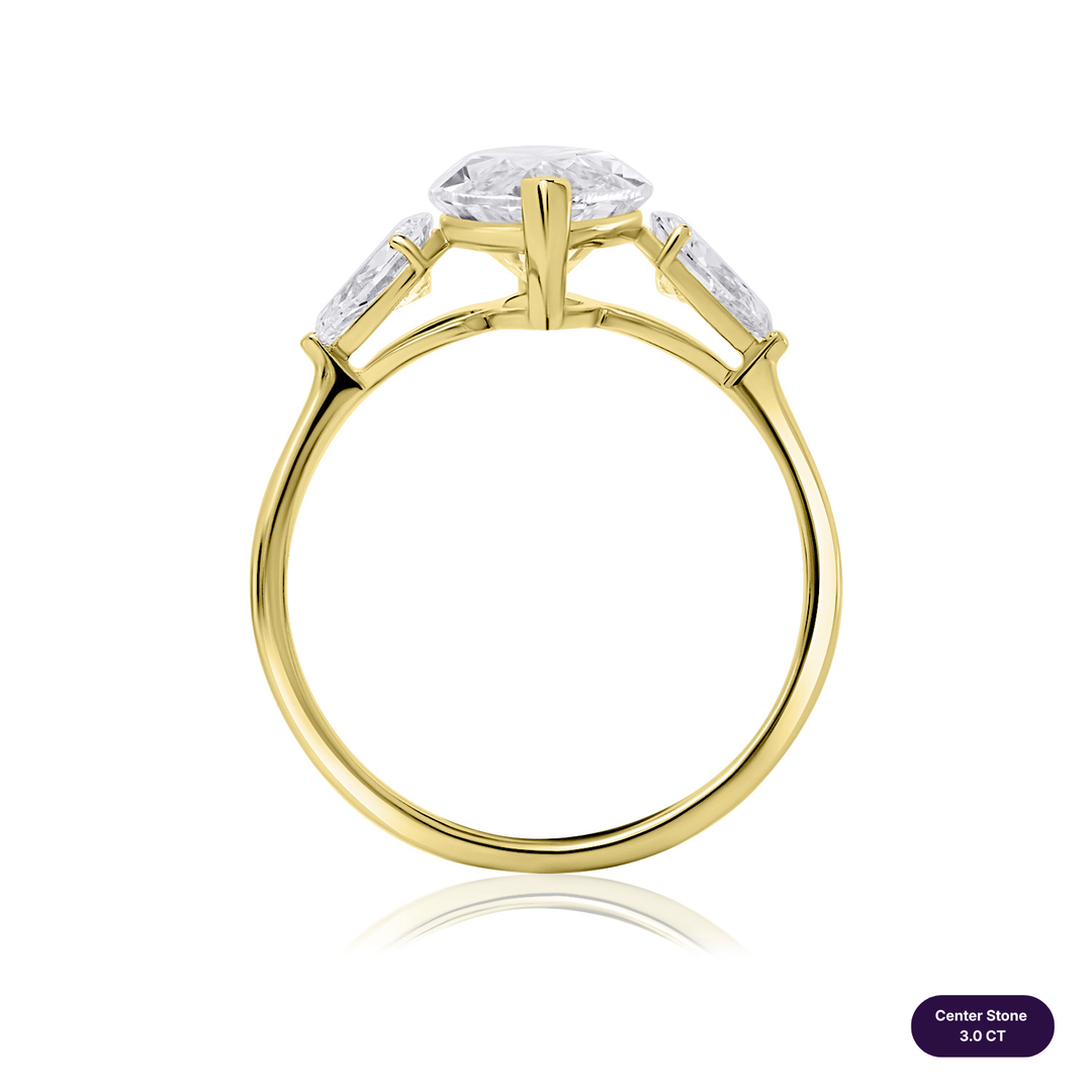Three-Stones Lab Diamond Ring Marquise