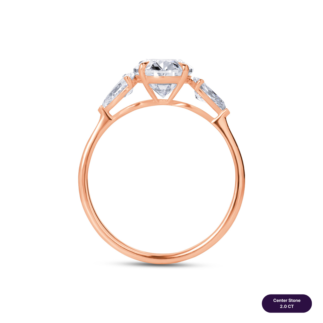 Three-Stones Lab Diamond Ring Oval
