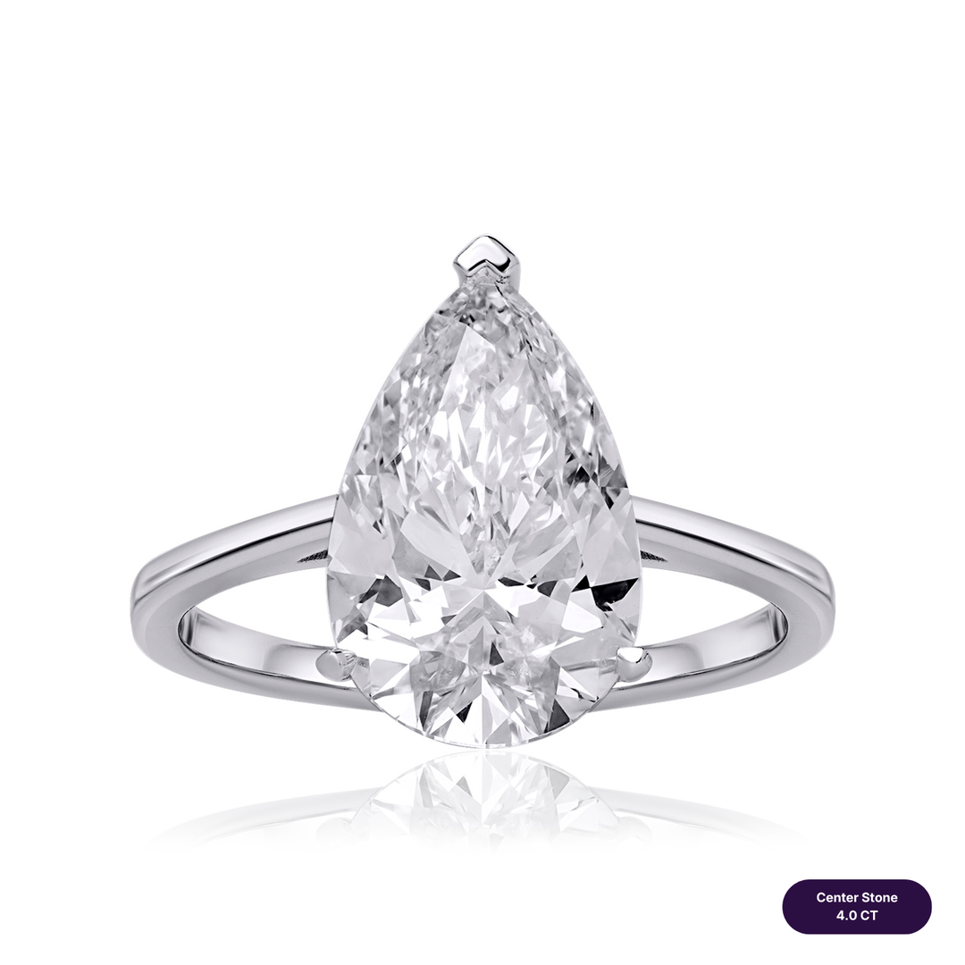 Solitaire Lab Diamond Ring Pear