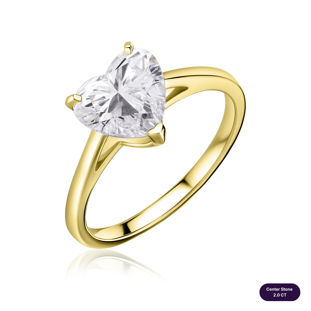 Solitaire Lab Diamond Ring Heart