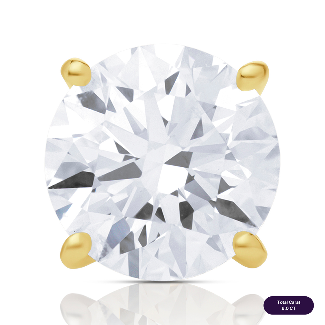 Solitaire Stud Lab Diamond Earrings Round