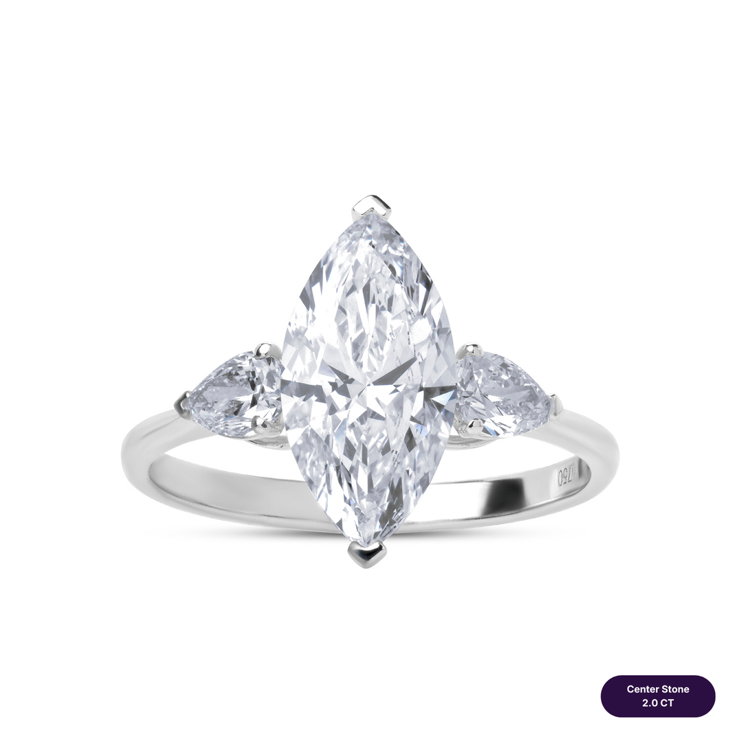 Three-Stones Lab Diamond Ring Marquise