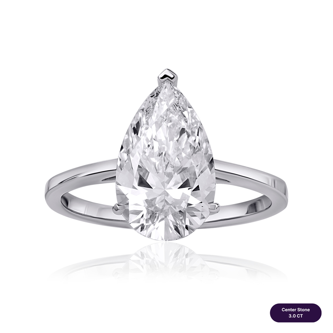 Solitaire Lab Diamond Ring Pear