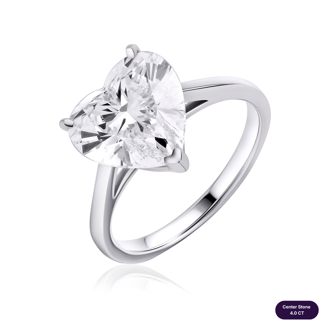 Solitaire Lab Diamond Ring Heart