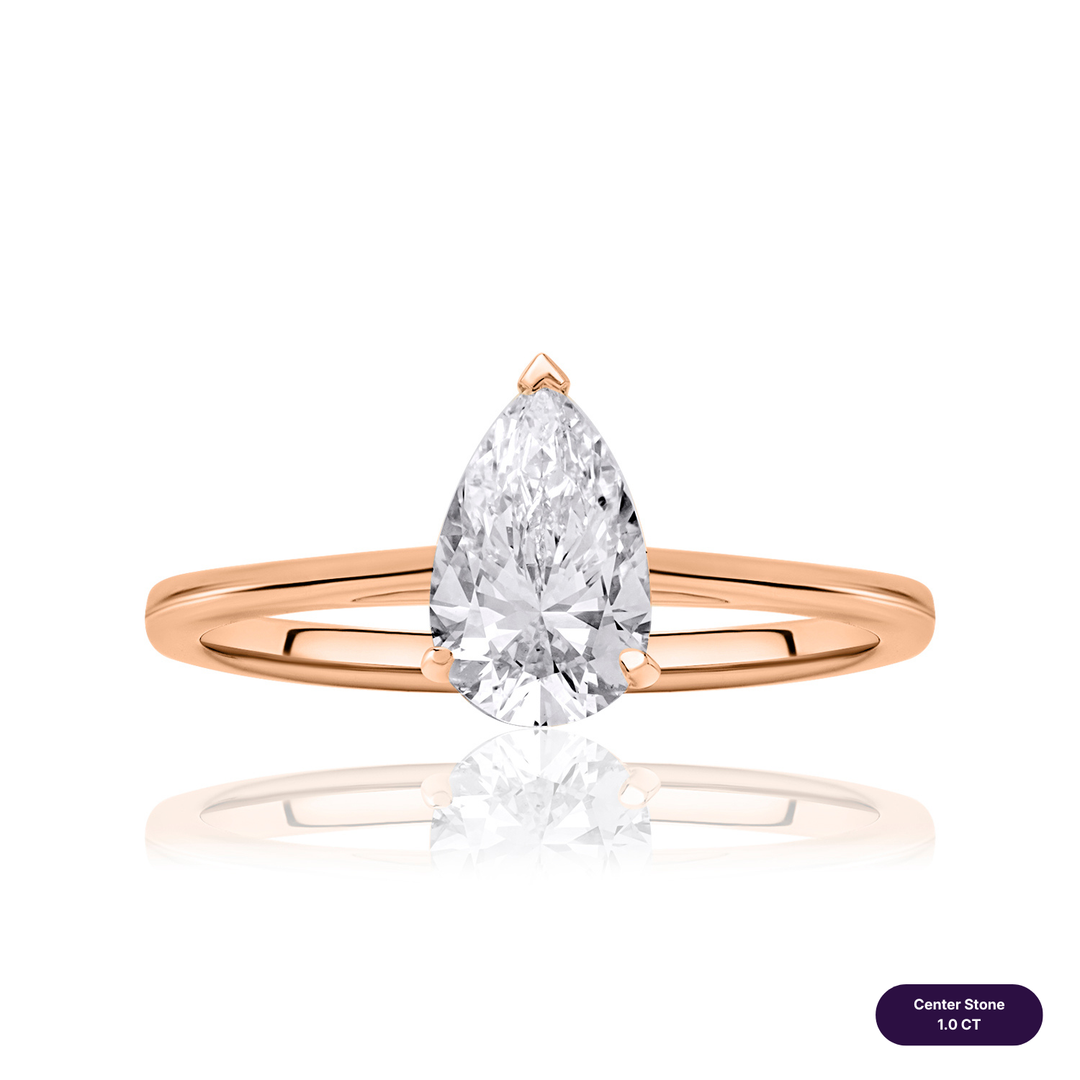 Solitaire Lab Diamond Ring Pear