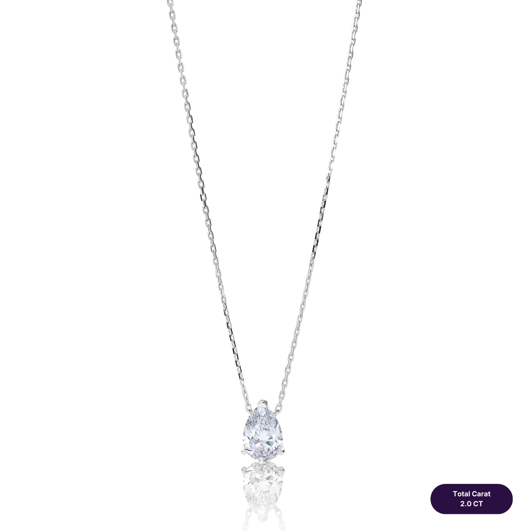 Solitaire Lab Diamond Necklace Pear