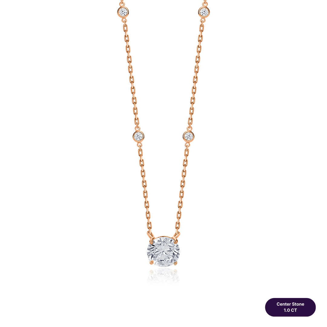 Solitaire Lab Diamond Necklace Round