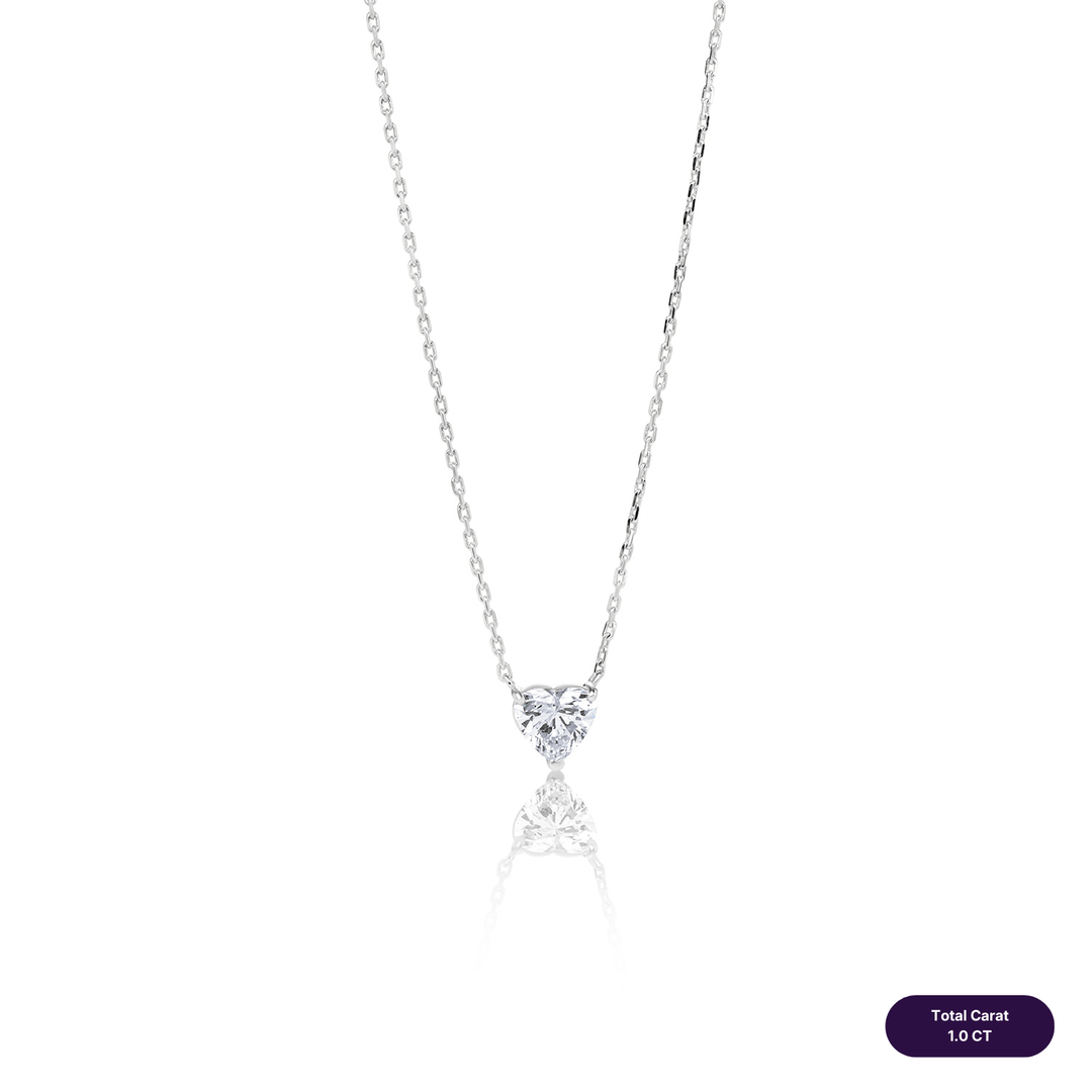 Solitaire Lab Diamond Necklace Heart