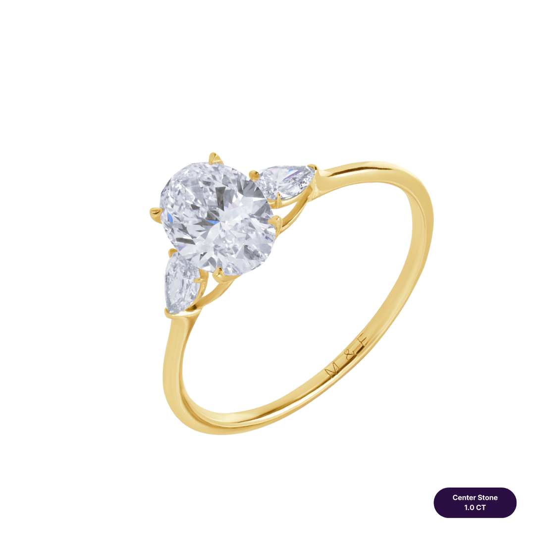 Three-Stones Lab Diamond Ring Oval