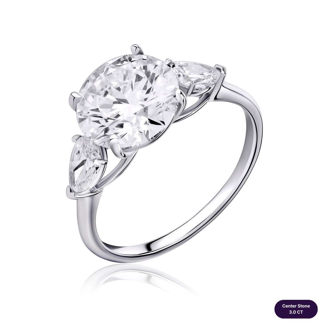 Three-Stones Lab Diamond Ring Round