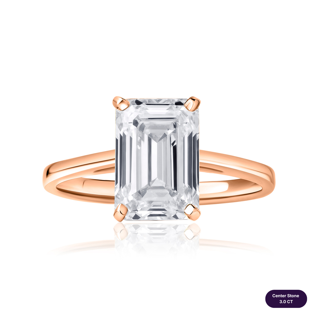 Solitaire Lab Diamond Ring Emerald